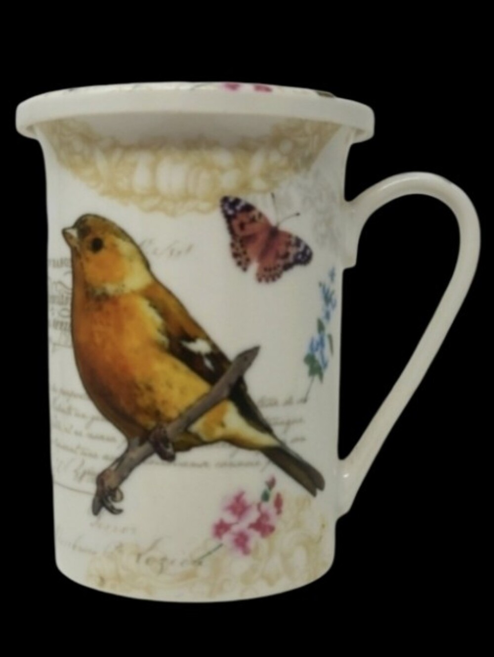 KENT POTTERY BIRD CUP WITH LID